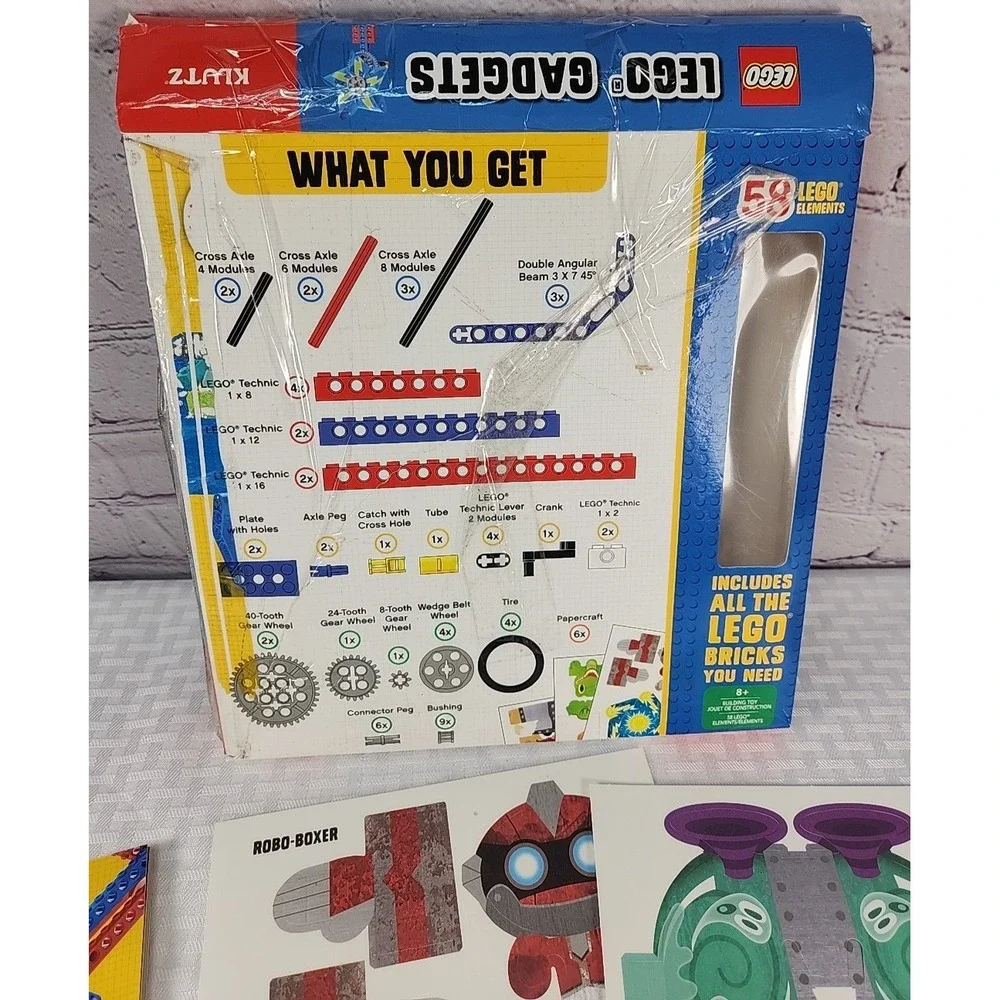 Lego Gear Bots Klutz Certified Create 8 Machines 64 Page Book & 60 Lego Elements